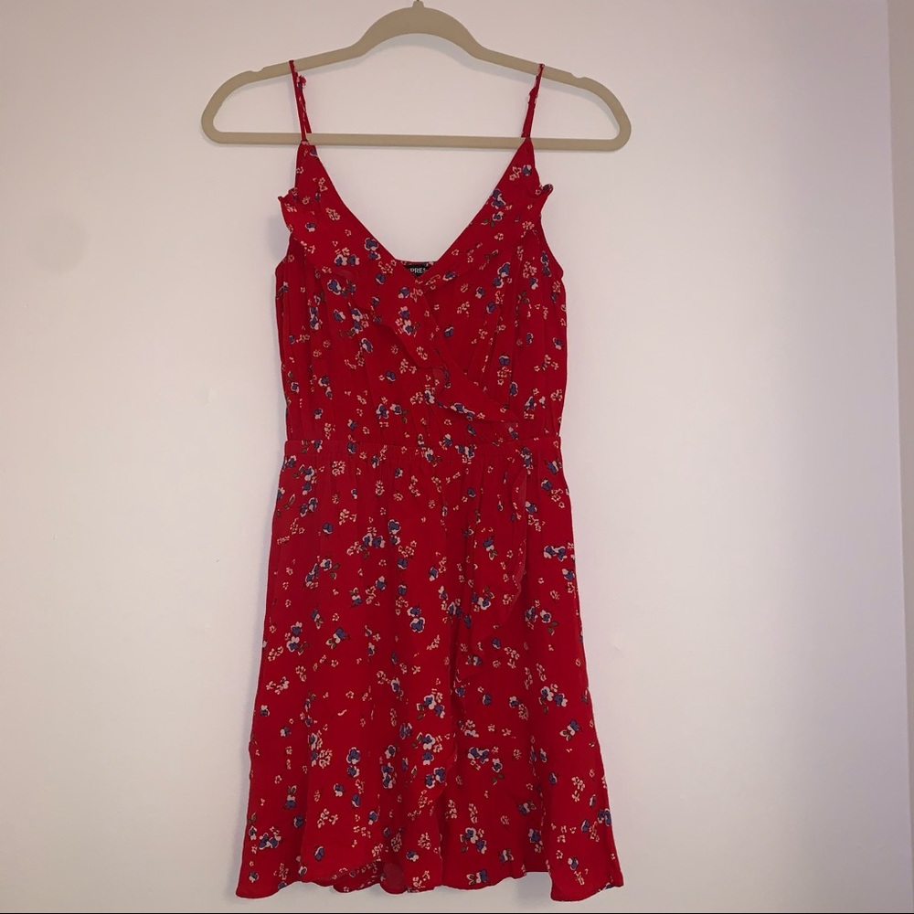 ruffle wrap mini dress